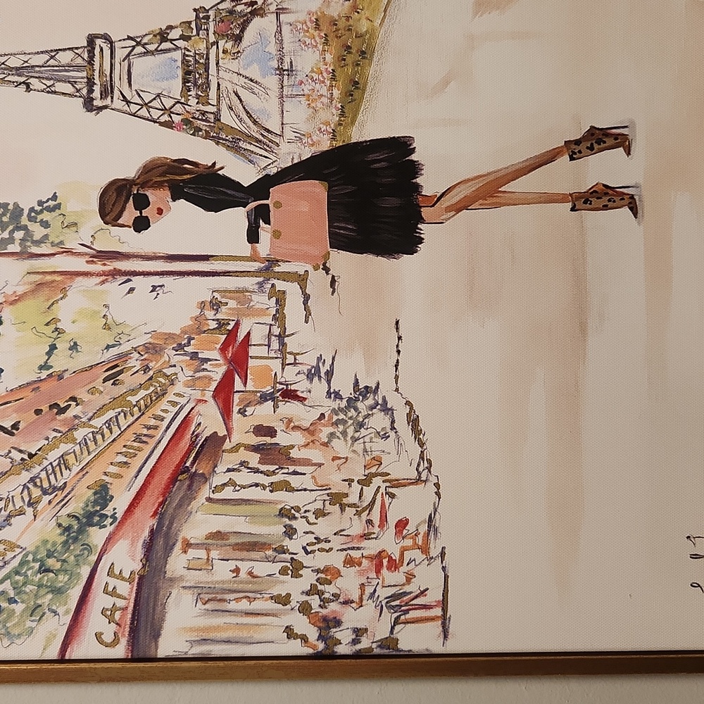 Colleen Karis Paris Travel Art canvas New without tag framed